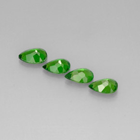 캐럿 천연 그린 크롬 디옵사이드 보석, 배 모양, 6.8×4.6 mm, VS