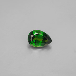 0.74캐럿 천연 그린 크롬 디옵사이드, 배 모양, 7.2×4.9 mm, VS