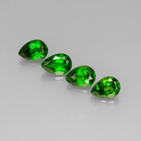 캐럿 천연 그린 크롬 디옵사이드 보석, 배 모양, 7×5 mm, VS