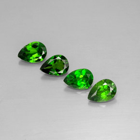 캐럿 천연 그린 크롬 디옵사이드 보석, 배 모양, 7×5 mm, VVS-VS