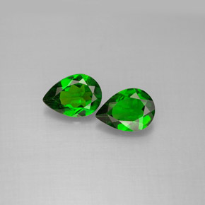 캐럿 천연 그린 크롬 디옵사이드 보석, 배 모양, 7×5.1 mm, VS