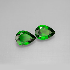 캐럿 천연 그린 크롬 디옵사이드 보석, 배 모양, 7×5.1 mm, VS