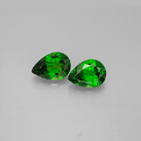 캐럿 천연 그린 크롬 디옵사이드 보석, 배 모양, 6.7×4.7 mm, VS