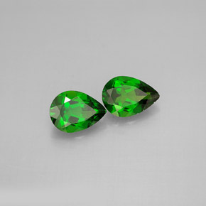 캐럿 천연 그린 크롬 디옵사이드 보석, 배 모양, 6.7×4.7 mm, VS