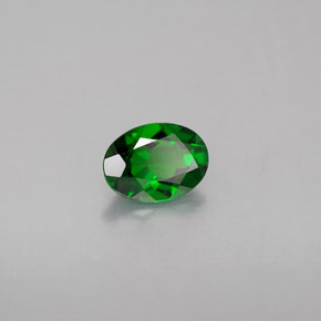 0.65캐럿 천연 그린 크롬 디옵사이드, 타원형 컷, 6.6×4.9 mm, VVS-VS