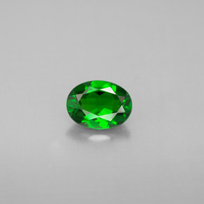 0.84캐럿 천연 그린 크롬 디옵사이드, 타원형 컷, 6.9×5.2 mm, VVS-VS