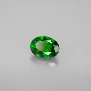 0.84캐럿 천연 그린 크롬 디옵사이드, 타원형 컷, 6.9×5.2 mm, VVS-VS