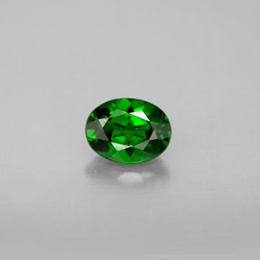 0.98캐럿 천연 그린 크롬 디옵사이드, 타원형 컷, 7×5.3 mm, VS