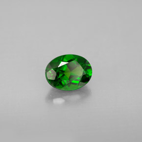 0.98캐럿 천연 그린 크롬 디옵사이드, 타원형 컷, 7×5.3 mm, VS