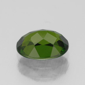 1.00캐럿 천연 그린 크롬 디옵사이드, 타원형 컷, 7.3×5.3 mm, VS