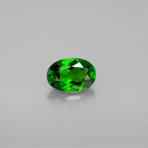 0.84캐럿 천연 그린 크롬 디옵사이드, 타원형 컷, 7.1×5 mm, VS