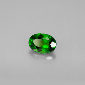 0.84캐럿 천연 그린 크롬 디옵사이드, 타원형 컷, 7.1×5 mm, VS