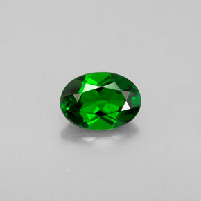 0.85캐럿 천연 그린 크롬 디옵사이드, 타원형 컷, 7×5.1 mm, VS