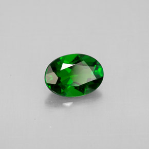 0.85캐럿 천연 그린 크롬 디옵사이드, 타원형 컷, 7×5.1 mm, VS