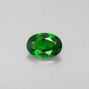 0.79캐럿 천연 그린 크롬 디옵사이드, 타원형 컷, 7.1×5.1 mm, VVS-VS