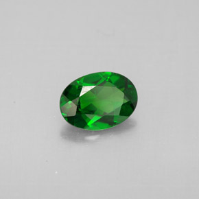 0.79캐럿 천연 그린 크롬 디옵사이드, 타원형 컷, 7.1×5.1 mm, VVS-VS