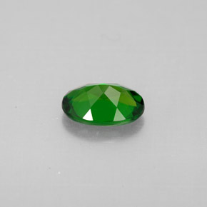 0.79캐럿 천연 그린 크롬 디옵사이드, 타원형 컷, 7.1×5.1 mm, VVS-VS