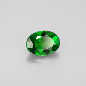 0.88캐럿 천연 그린 크롬 디옵사이드, 타원형 컷, 7×5.2 mm, VS