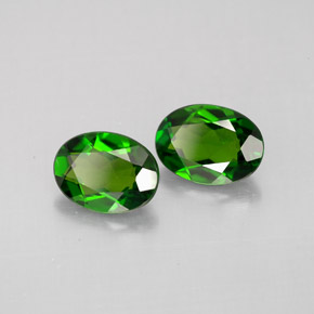 캐럿 천연 그린 크롬 디옵사이드 보석, 타원형 컷, 7×5.1 mm, VVS-VS