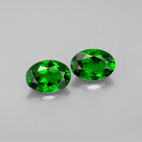 캐럿 천연 그린 크롬 디옵사이드 보석, 타원형 컷, 6.9×5.1 mm, VVS-VS