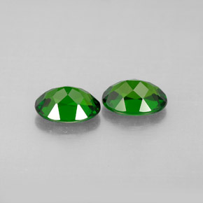 캐럿 천연 그린 크롬 디옵사이드 보석, 타원형 컷, 6.9×5.1 mm, VVS-VS