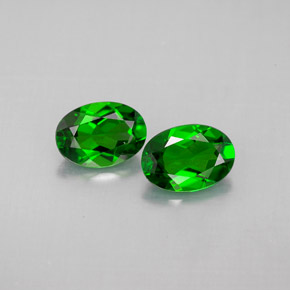캐럿 천연 그린 크롬 디옵사이드 보석, 타원형 컷, 7×5 mm, VVS-VS