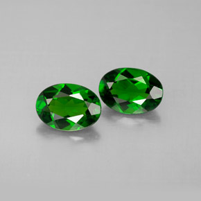 캐럿 천연 그린 크롬 디옵사이드 보석, 타원형 컷, 7.1×5.1 mm, VVS-VS
