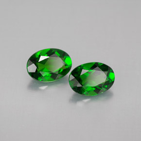 캐럿 천연 그린 크롬 디옵사이드 보석, 타원형 컷, 7.1×5.1 mm, VVS-VS