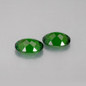 캐럿 천연 그린 크롬 디옵사이드 보석, 타원형 컷, 7.1×5.1 mm, VVS-VS