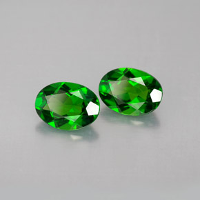 캐럿 천연 그린 크롬 디옵사이드 보석, 타원형 컷, 7×5.1 mm, VVS-VS