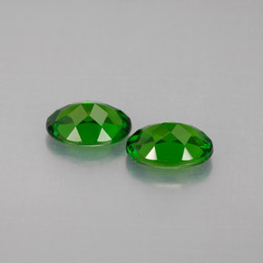 캐럿 천연 그린 크롬 디옵사이드 보석, 타원형 컷, 7×5.1 mm, VVS-VS