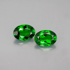 캐럿 천연 그린 크롬 디옵사이드 보석, 타원형 컷, 7×5.1 mm, VVS-VS