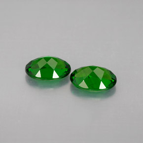 캐럿 천연 그린 크롬 디옵사이드 보석, 타원형 컷, 7×5.1 mm, VVS-VS