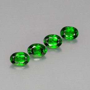 캐럿 천연 그린 크롬 디옵사이드 보석, 타원형 컷, 7×5.1 mm, VVS-VS