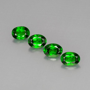 캐럿 천연 그린 크롬 디옵사이드 보석, 타원형 컷, 7×5.1 mm, VVS-VS