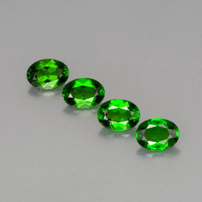 캐럿 천연 그린 크롬 디옵사이드 보석, 타원형 컷, 6.9×5.1 mm, VVS-VS