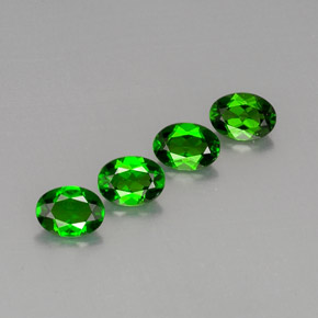 캐럿 천연 그린 크롬 디옵사이드 보석, 타원형 컷, 6.9×5.1 mm, VVS-VS