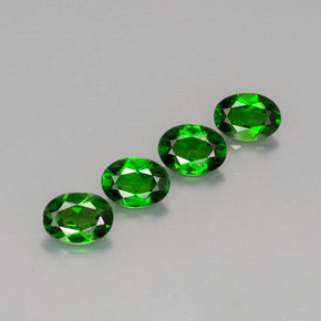 캐럿 천연 그린 크롬 디옵사이드 보석, 타원형 컷, 7.1×5.2 mm, VVS-VS
