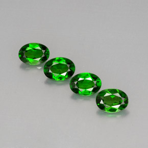 캐럿 천연 그린 크롬 디옵사이드 보석, 타원형 컷, 7.1×5.2 mm, VVS-VS