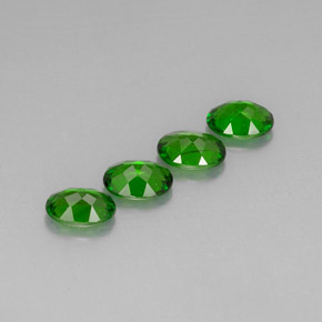 캐럿 천연 그린 크롬 디옵사이드 보석, 타원형 컷, 7.1×5.2 mm, VVS-VS