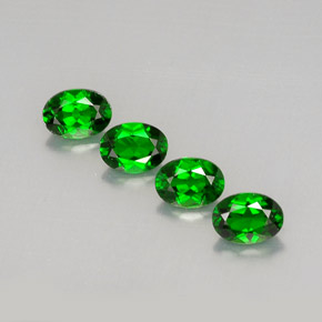 캐럿 천연 그린 크롬 디옵사이드 보석, 타원형 컷, 7×5.2 mm, VVS-VS