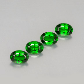 캐럿 천연 그린 크롬 디옵사이드 보석, 타원형 컷, 7×5.2 mm, VVS-VS