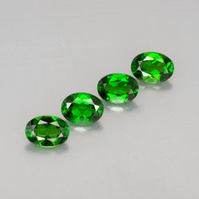 캐럿 천연 그린 크롬 디옵사이드 보석, 타원형 컷, 6.9×5.2 mm, VVS-VS