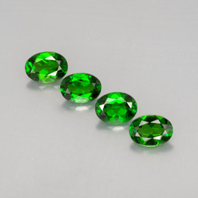 캐럿 천연 그린 크롬 디옵사이드 보석, 타원형 컷, 6.9×5.2 mm, VVS-VS
