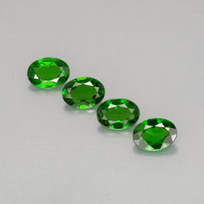 캐럿 천연 그린 크롬 디옵사이드 보석, 타원형 컷, 7×5.1 mm, VVS-VS
