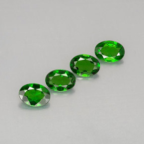 캐럿 천연 그린 크롬 디옵사이드 보석, 타원형 컷, 7×5.1 mm, VVS-VS