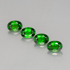 캐럿 천연 그린 크롬 디옵사이드 보석, 타원형 컷, 7.2×5.2 mm, VVS-VS