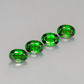 캐럿 천연 그린 크롬 디옵사이드 보석, 타원형 컷, 7.2×5.2 mm, VVS-VS