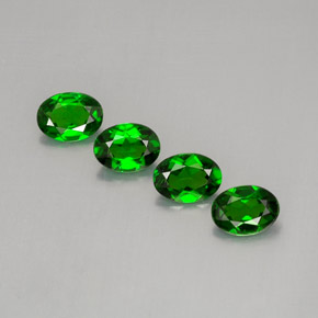 캐럿 천연 그린 크롬 디옵사이드 보석, 타원형 컷, 6.9×5.1 mm, VVS-VS