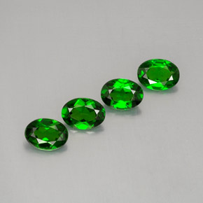 캐럿 천연 그린 크롬 디옵사이드 보석, 타원형 컷, 6.9×5.1 mm, VVS-VS